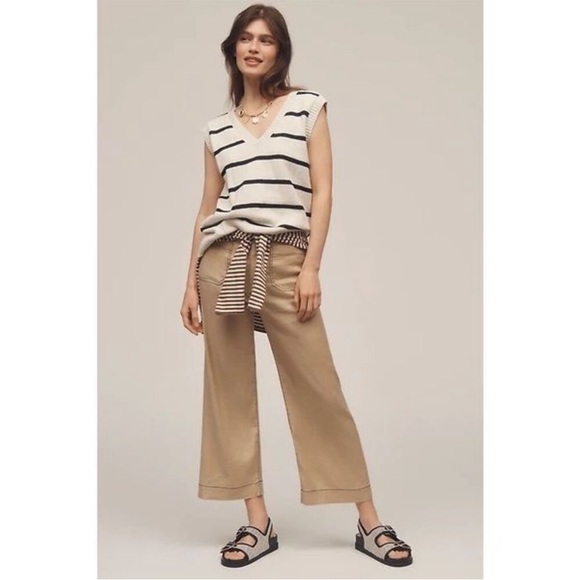 Anthropologie Pants - Anthropologie maeve the Colette wide leg linen pant size 30 NWT